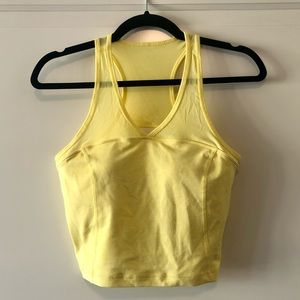 NWOT Zella yellow crop workout tank